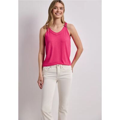 Street One Top mit V-Neck und Deko-Detail - Pink - Damen Street One Top mit V-Neck und Deko-Detail - Pink - Damen