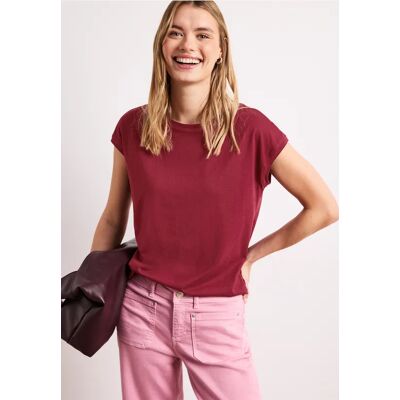 Street One Shirt mit Boatneck und Deko-Detail - Rot - Damen Street One Shirt mit Boatneck und Deko-Detail - Rot - Damen