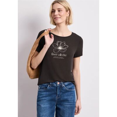Street One T-Shirt mit Rundhals und Artwork - Braun - Damen Street One T-Shirt mit Rundhals und Artwork - Braun - Damen