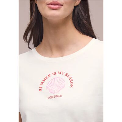 Street One T-Shirt mit Rundhals und Muschelprint - Weiß - Damen Street One T-Shirt mit Rundhals und Muschelprint - Weiß - Damen