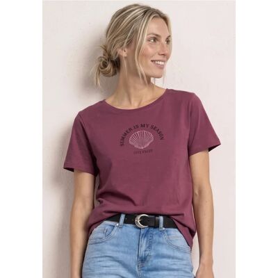 Street One T-Shirt mit Rundhals und Muschelprint - Rosa - Damen Street One T-Shirt mit Rundhals und Muschelprint - Rosa - Damen