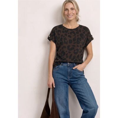 Street One Dropped Shoulder Shirt mit Muster - Braun - Damen Street One Dropped Shoulder Shirt mit Muster - Braun - Damen