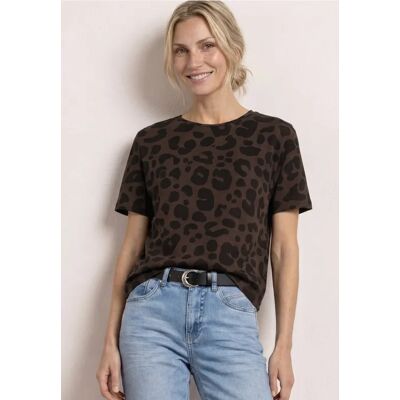 Street One T-Shirt mit Rundhals und Print - Braun - Damen Street One T-Shirt mit Rundhals und Print - Braun - Damen