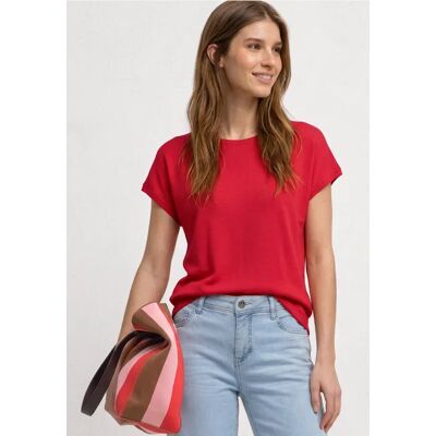 Street One Dropped Shoulder Shirt mit Rundhals - Rot - Damen Street One Dropped Shoulder Shirt mit Rundhals - Rot - Damen