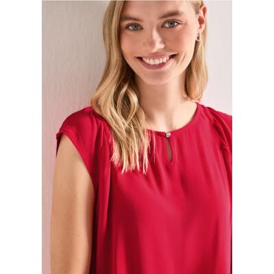Street One Top mit Strukturmix und Raffung - Rot - Damen Street One Top mit Strukturmix und Raffung - Rot - Damen