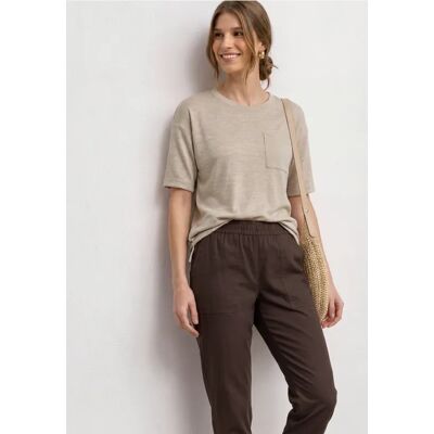 Street One T-Shirt mit Rundhals und Brusttasche - Beige - Damen Street One T-Shirt mit Rundhals und Brusttasche - Beige - Damen