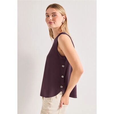 Street One Top mit seitlichen Knopfdetails - Rot - Damen Street One Top mit seitlichen Knopfdetails - Rot - Damen