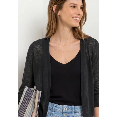 Street One 3/4-Arm Jacke in offener Passform - Schwarz - Damen Street One 3/4-Arm Jacke in offener Passform - Schwarz - Damen