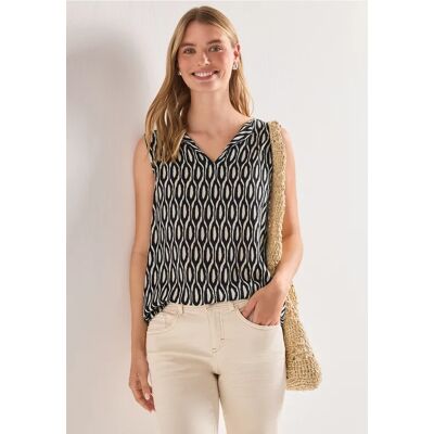 Street One Top mit Strukturmix und Print - Beige - Damen Street One Top mit Strukturmix und Print - Beige - Damen