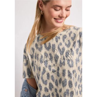 Street One T-Shirt im Ausbrenner-Look mit Leo-Print - Beige - Damen Street One T-Shirt im Ausbrenner-Look mit Leo-Print - Beige - Damen