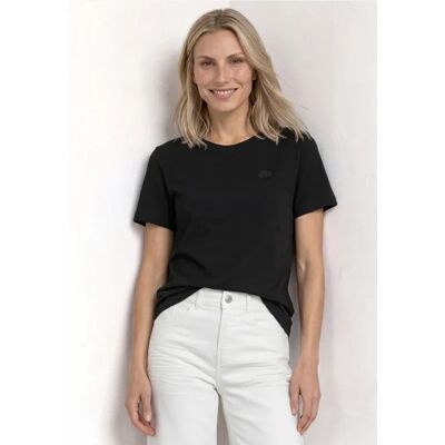 Street One T-Shirt mit Rundhals und Embroidery Detail - Schwarz - Damen Street One T-Shirt mit Rundhals und Embroidery Detail - Schwarz - Damen