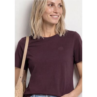 Street One T-Shirt mit Rundhals und Embroidery Detail - Rot - Damen Street One T-Shirt mit Rundhals und Embroidery Detail - Rot - Damen