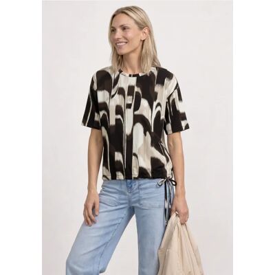 Street One T-Shirt mit Rundhals und Tunnelzug - Braun - Damen Street One T-Shirt mit Rundhals und Tunnelzug - Braun - Damen