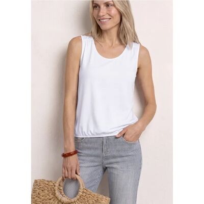 Street One Top aus Jersey mit Elastiksaum - Weiß - Damen Street One Top aus Jersey mit Elastiksaum - Weiß - Damen