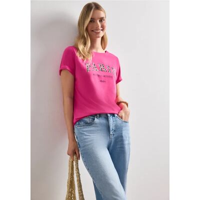 Street One T-Shirt mit Wording Artwork - Pink - Damen Street One T-Shirt mit Wording Artwork - Pink - Damen