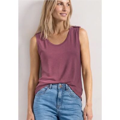Street One Top mit Rounded V-Neck und Knopfdetail - Rosa - Damen Street One Top mit Rounded V-Neck und Knopfdetail - Rosa - Damen