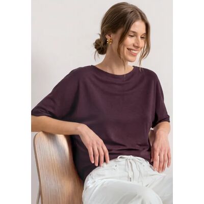 Street One Basic Shirt mit Boat Neck und Elastikbund - Rot - Damen Street One Basic Shirt mit Boat Neck und Elastikbund - Rot - Damen