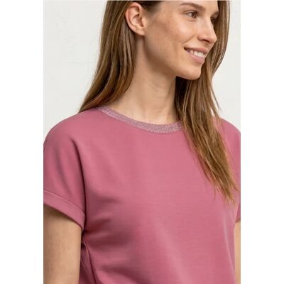 Street One T-Shirt im Silk-Look mit Rundhals - Pink - Damen Street One T-Shirt im Silk-Look mit Rundhals - Pink - Damen