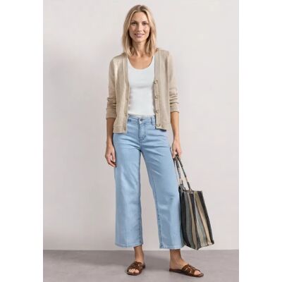 Street One Langarm Jacke im Strick-Look mit Glitzer - Beige - Damen Street One Langarm Jacke im Strick-Look mit Glitzer - Beige - Damen