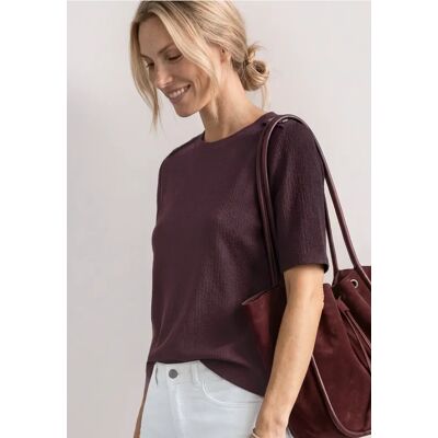 Street One T-Shirt mit Rundhals und Knopfdetails - Rot - Damen Street One T-Shirt mit Rundhals und Knopfdetails - Rot - Damen
