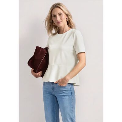 Street One T-Shirt mit Rundhals und Volant-Detail - Weiß - Damen Street One T-Shirt mit Rundhals und Volant-Detail - Weiß - Damen