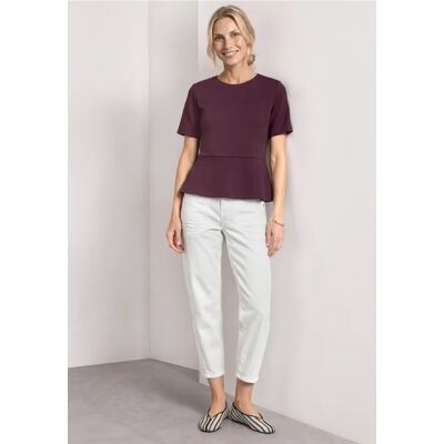Street One T-Shirt mit Rundhals und Volant-Detail - Rot - Damen Street One T-Shirt mit Rundhals und Volant-Detail - Rot - Damen