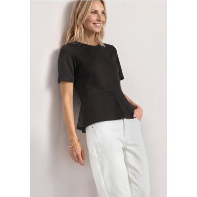 Street One T-Shirt mit Rundhals und Volant-Detail - Braun - Damen Street One T-Shirt mit Rundhals und Volant-Detail - Braun - Damen