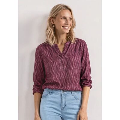 Street One 3/4-Arm Shirt mit Split Neck und Print - Pink - Damen Street One 3/4-Arm Shirt mit Split Neck und Print - Pink - Damen