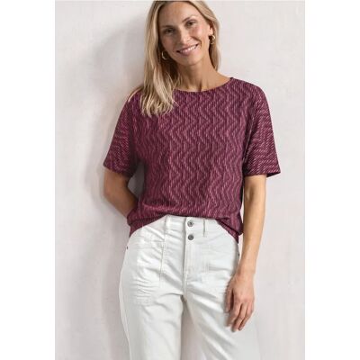 Street One Shirt mit Boat Neck und Elastikbund - Pink - Damen Street One Shirt mit Boat Neck und Elastikbund - Pink - Damen