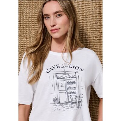 Street One T-Shirt mit Rundhals und Frontprint - Weiß - Damen Street One T-Shirt mit Rundhals und Frontprint - Weiß - Damen