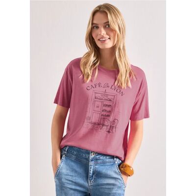 Street One T-Shirt mit Rundhals und Frontprint - Pink - Damen Street One T-Shirt mit Rundhals und Frontprint - Pink - Damen
