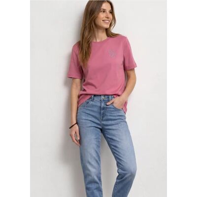 Street One T-Shirt mit Rundhals und Chestprint - Pink - Damen Street One T-Shirt mit Rundhals und Chestprint - Pink - Damen