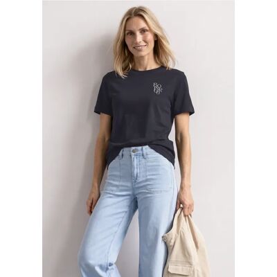 Street One T-Shirt mit Rundhals und Chestprint - Blau - Damen Street One T-Shirt mit Rundhals und Chestprint - Blau - Damen