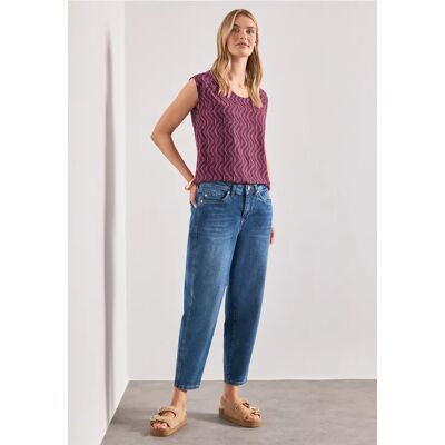 Street One Dropped Shoulder Shirt mit Elastiksaum - Pink - Damen Street One Dropped Shoulder Shirt mit Elastiksaum - Pink - Damen