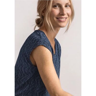 Street One Dropped Shoulder Shirt mit Elastiksaum - Blau - Damen Street One Dropped Shoulder Shirt mit Elastiksaum - Blau - Damen