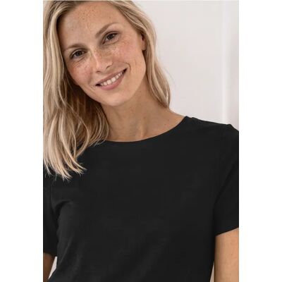 Street One Basic T-Shirt mit Rundhals in Unifarbe - Schwarz - Damen Street One Basic T-Shirt mit Rundhals in Unifarbe - Schwarz - Damen