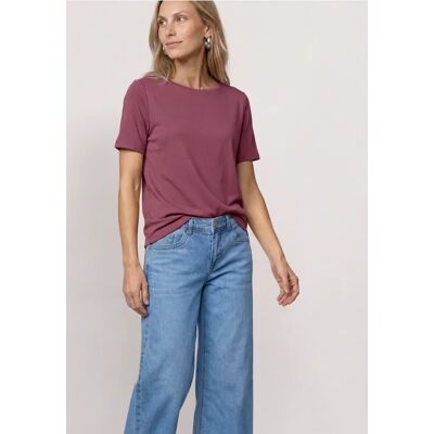 Street One Basic T-Shirt mit Rundhals in Unifarbe - Rosa - Damen Street One Basic T-Shirt mit Rundhals in Unifarbe - Rosa - Damen