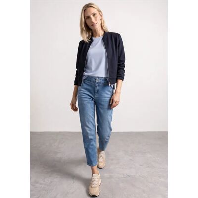 Street One Langarm Jacke im verkürzten Schnitt - Blau - Damen Street One Langarm Jacke im verkürzten Schnitt - Blau - Damen