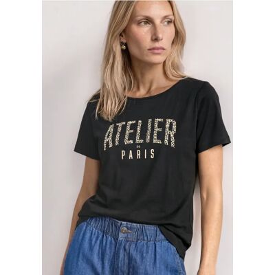 Street One T-Shirt mit Rundhals und Frontprint - Schwarz - Damen Street One T-Shirt mit Rundhals und Frontprint - Schwarz - Damen