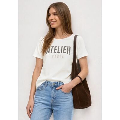 Street One T-Shirt mit Rundhals und Frontprint - Weiß - Damen Street One T-Shirt mit Rundhals und Frontprint - Weiß - Damen