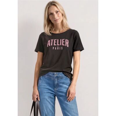 Street One T-Shirt mit Rundhals und Frontprint - Braun - Damen Street One T-Shirt mit Rundhals und Frontprint - Braun - Damen