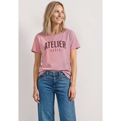 Street One T-Shirt mit Rundhals und Frontprint - Rosa - Damen Street One T-Shirt mit Rundhals und Frontprint - Rosa - Damen