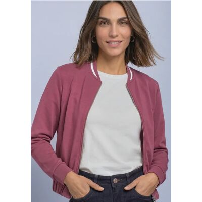Street One Langarm Jacke im Silk-Look mit Zipper - Rosa - Damen Street One Langarm Jacke im Silk-Look mit Zipper - Rosa - Damen