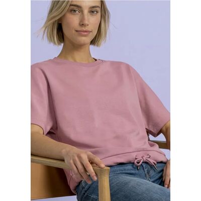 Street One T-Shirt mit Rundhals im Silk-Look - Rosa - Damen Street One T-Shirt mit Rundhals im Silk-Look - Rosa - Damen