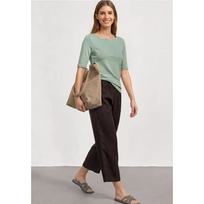 Street One T-Shirt mit Wavy Neckline in Unifarbe - Grün - Damen Street One T-Shirt mit Wavy Neckline in Unifarbe - Grün - Damen