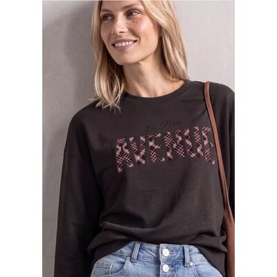 Street One Langarm Shirt mit Wording Artwork - Braun - Damen Street One Langarm Shirt mit Wording Artwork - Braun - Damen
