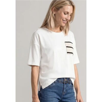 Street One T-Shirt mit Rundhals und Brusttasche - Weiß - Damen Street One T-Shirt mit Rundhals und Brusttasche - Weiß - Damen