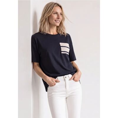 Street One T-Shirt mit Rundhals und Brusttasche - Blau - Damen Street One T-Shirt mit Rundhals und Brusttasche - Blau - Damen