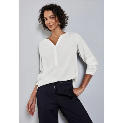 Street One Basic Bluse in Unifarbe - Weiß - Damen Street One Basic Bluse in Unifarbe - Weiß - Damen