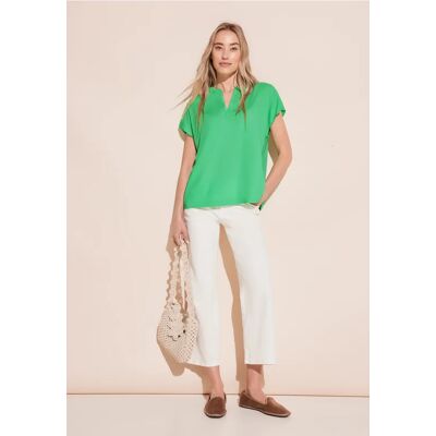 Street One Blusenshirt in Unifarbe - Grün - Damen Street One Blusenshirt in Unifarbe - Grün - Damen